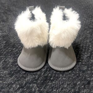 Winter Baby Booties - First Steps Infant Girls Faux Fur Buckle Soft Sole
